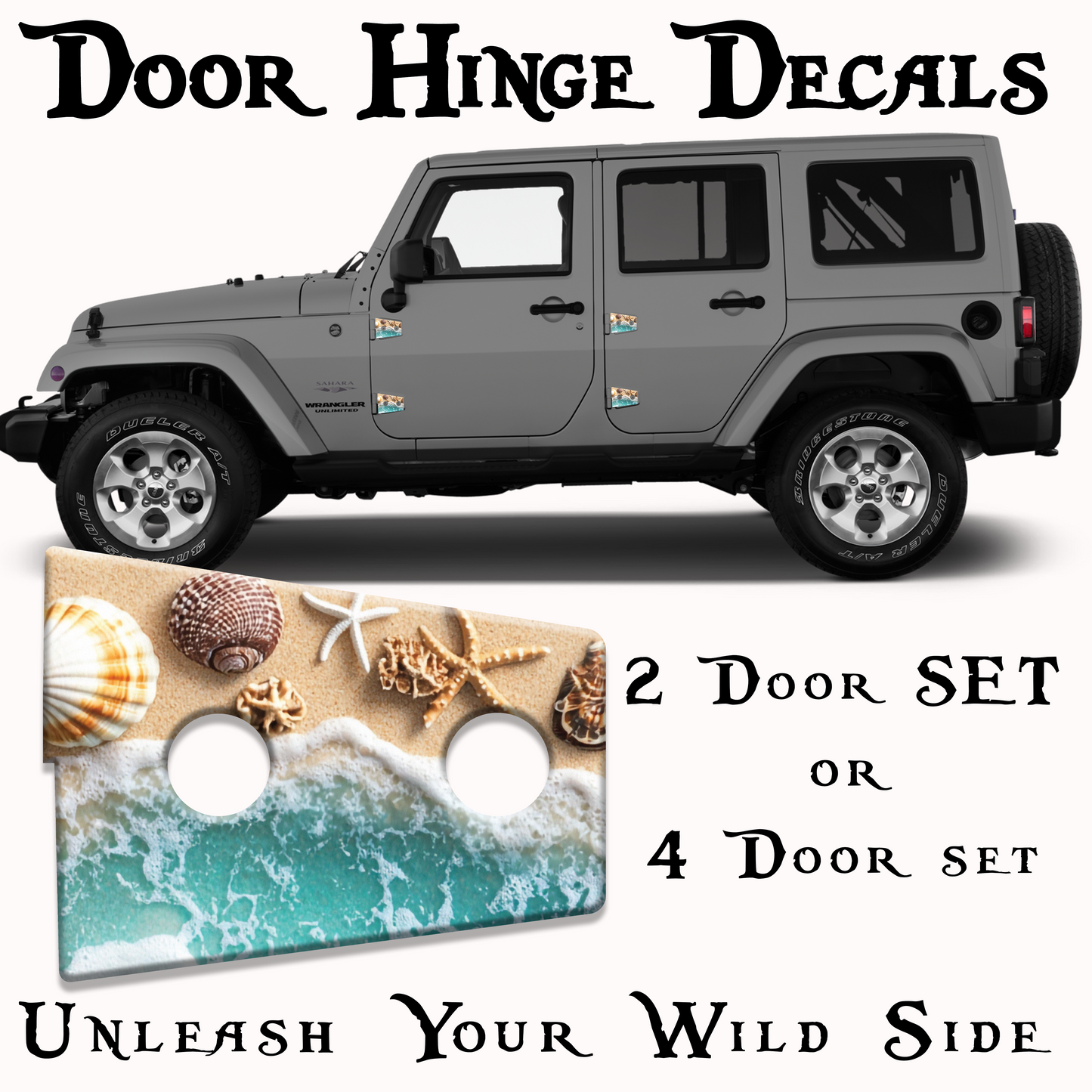 sea shells print Door hinge decals 31