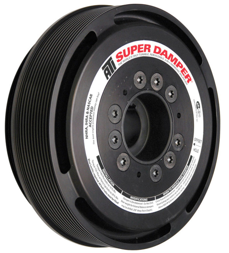 ATI Damper - 7.074in - Alum - Chevy BB - Chrysler Front - w/Blower - 6 Bolt - 3 Ring - 2nd 1/4 Key ATI918870E