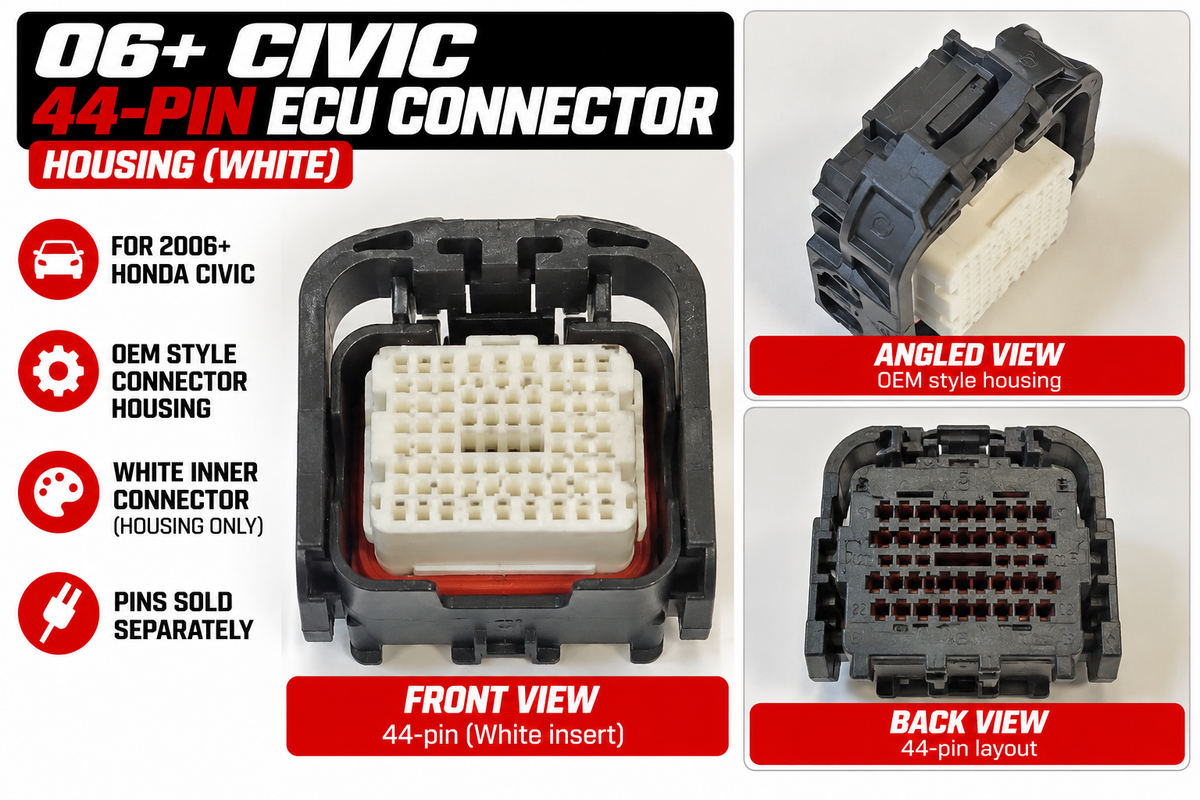 44-Pin ECU Connector Housing for 2006+ Honda Civic – White