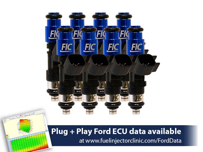 650cc FIC Fuel Injector Clinic Injector Set for Mustang GT (2005+)/GT350 (2015-2016)/ Boss 302 (2012-2013)/Cobra (1999-2004) (High-Z) (is403-0650h)