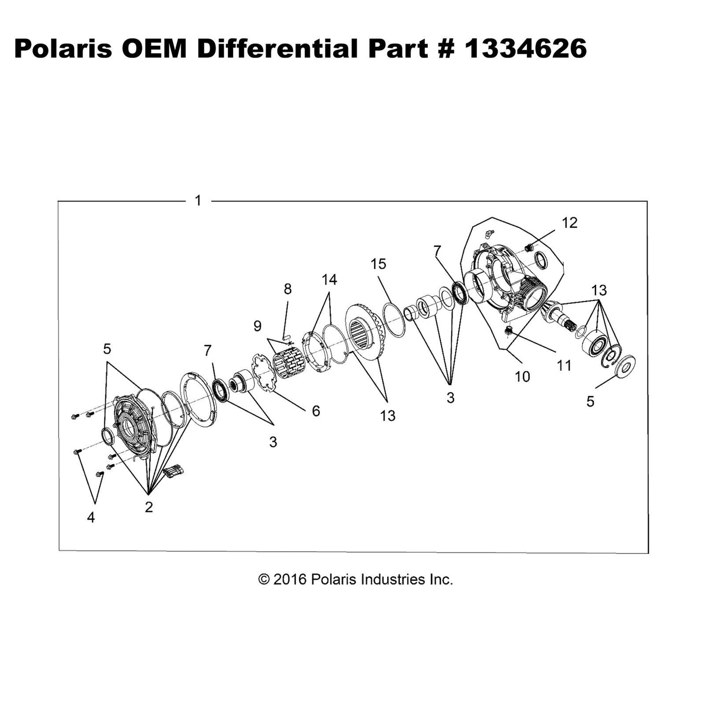 OEM Polaris Front Differential Part Number 1334626 - General XP
