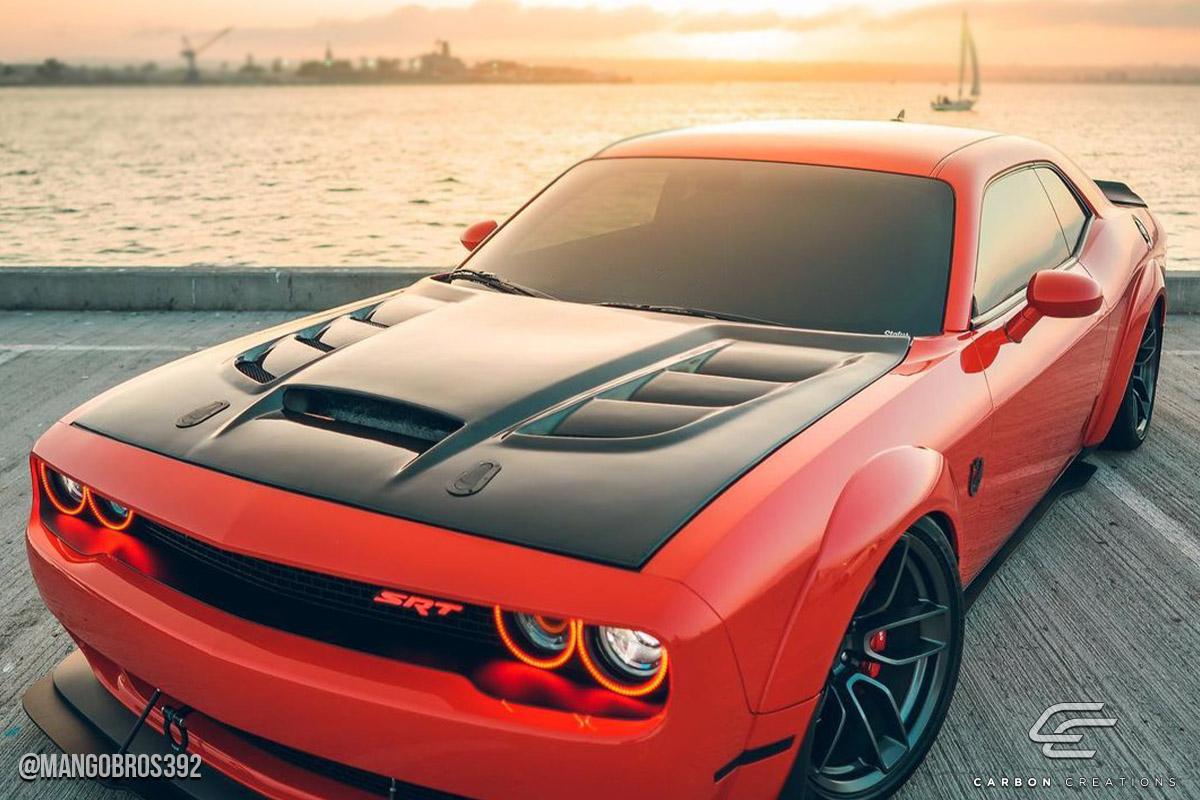 2008-2023 Dodge Challenger Carbon Creations Viper Look Carbon Fiber Hood