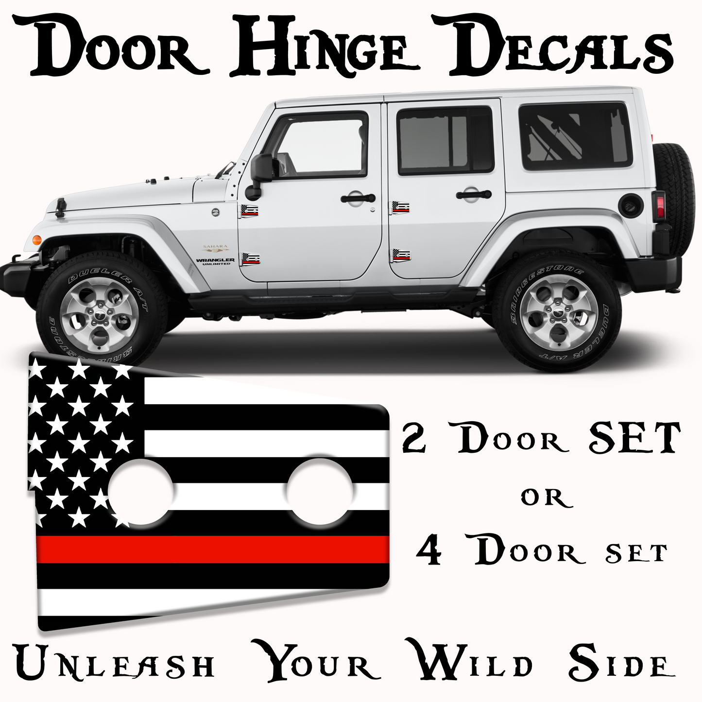 Fire flag Door hinge decals 11