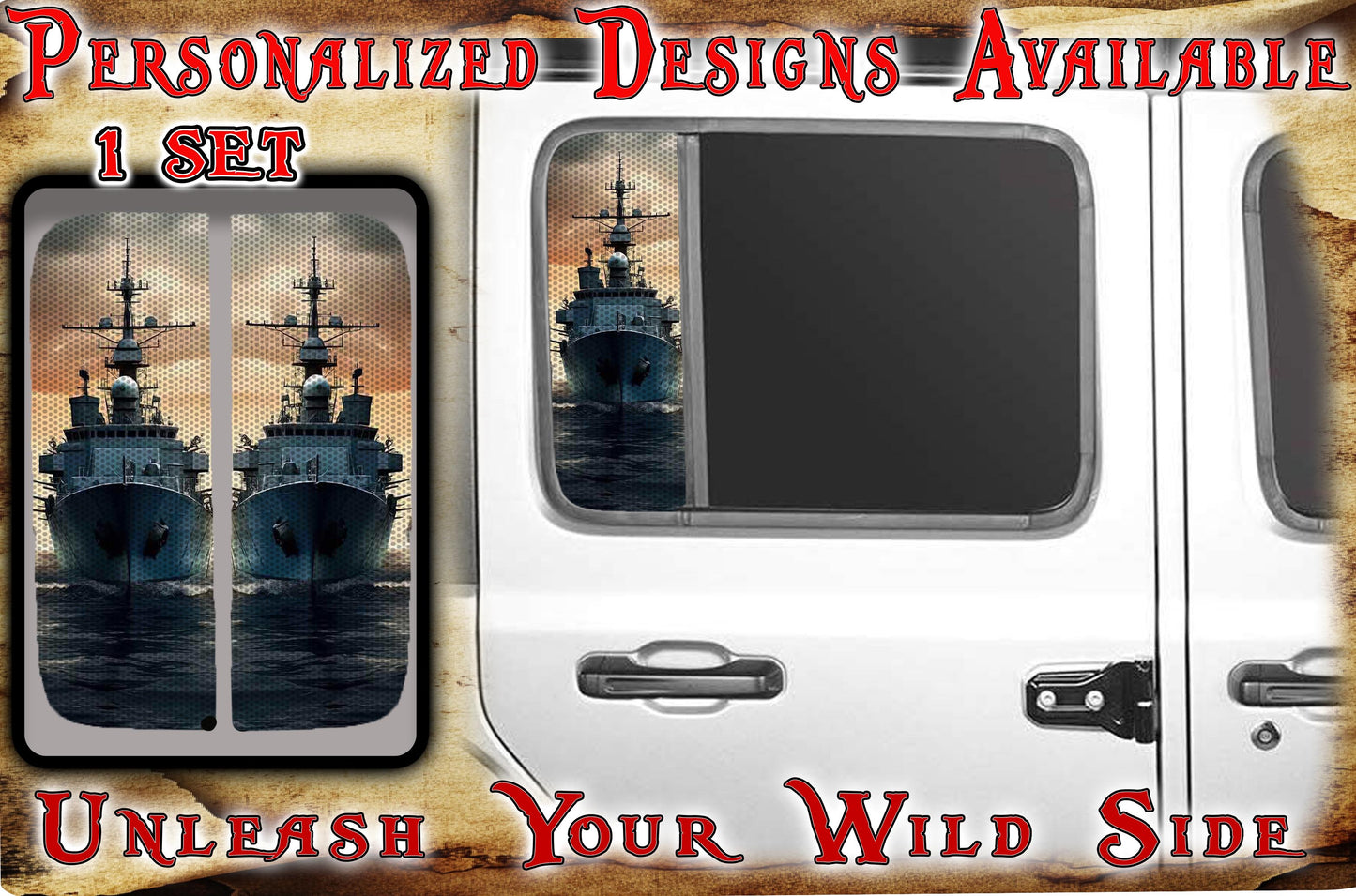 Navy Side door window decal 130
