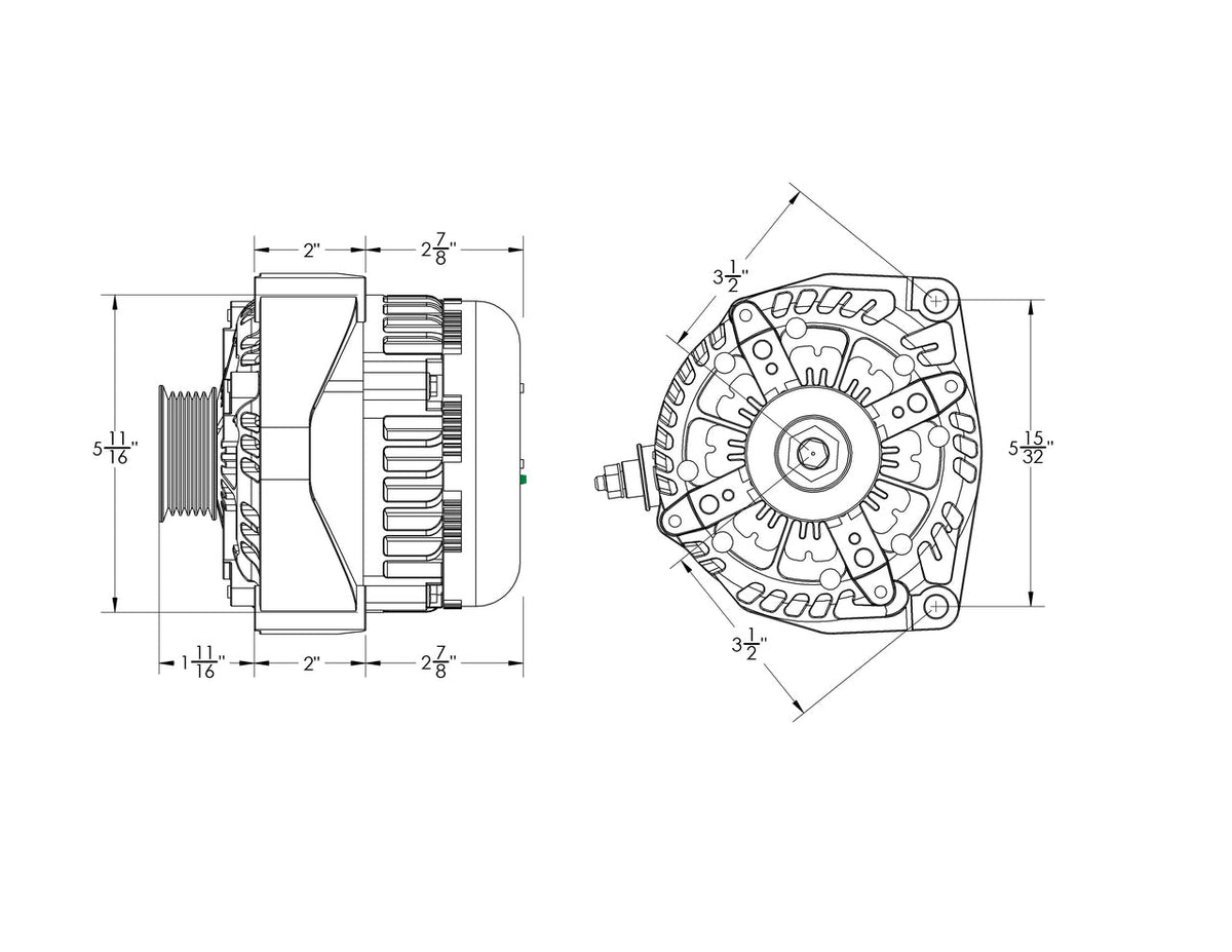 Mechman 370 Amp RVC Bypass High Output Alternator 2014+ Chevrolet GMC Cadillac - Black Billet