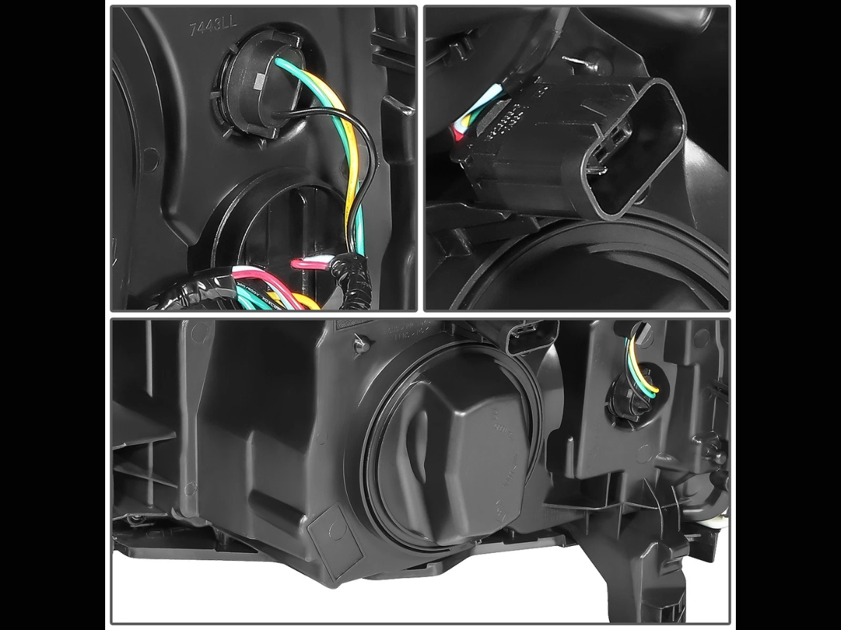 15-19 Chevy Silverado 2500HD/3500HD Projector Headlight Set Black Housing Clear Lens