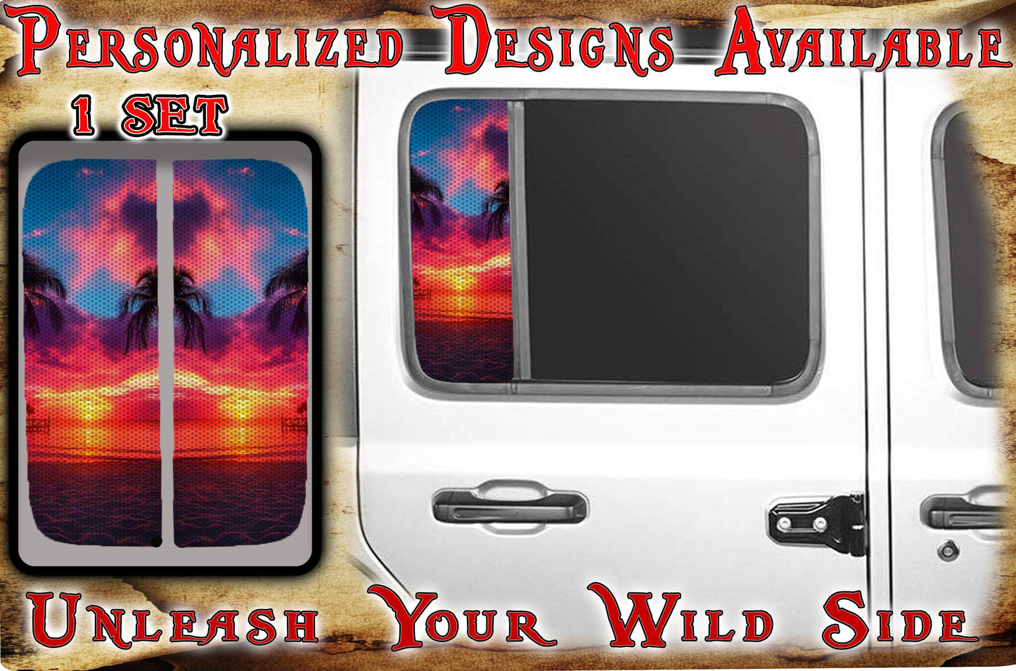Beach Side door window decal 157