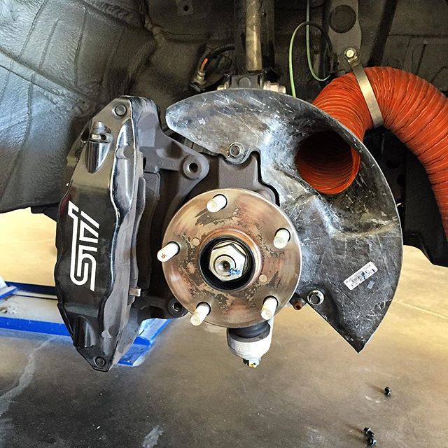 Carbon Fiber Subaru STI Brake Rotor Backing Plate W/Hose 2008-2014