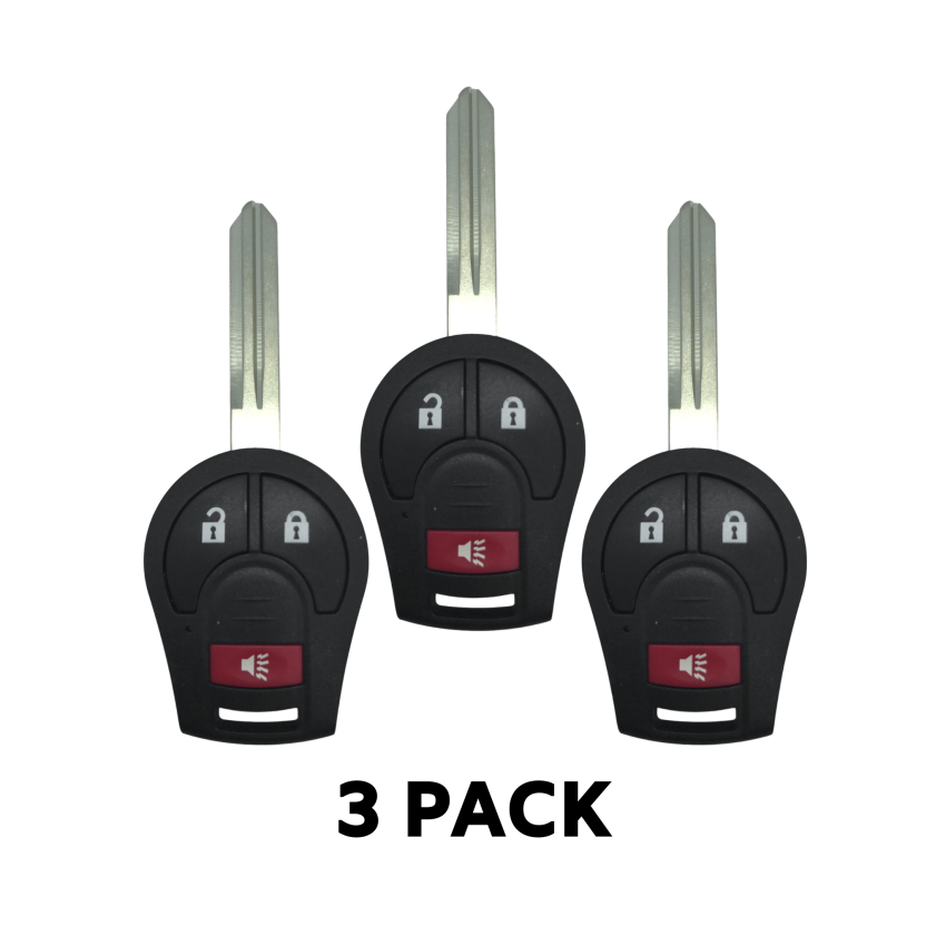 Nissan 3 Button Remote Head Key 2003-2017 CWTWB1U751 (Pack of 3)