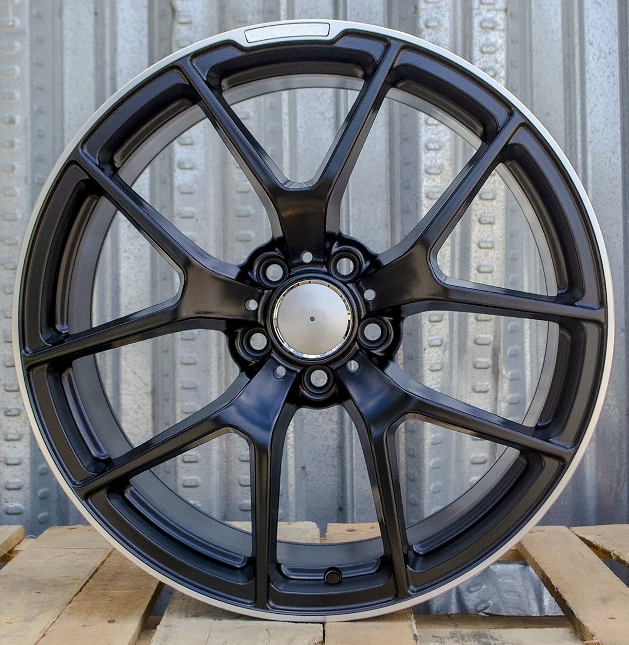 MB1 18x8.5 5x112 +42 66.6 Matte Black Machined Tip