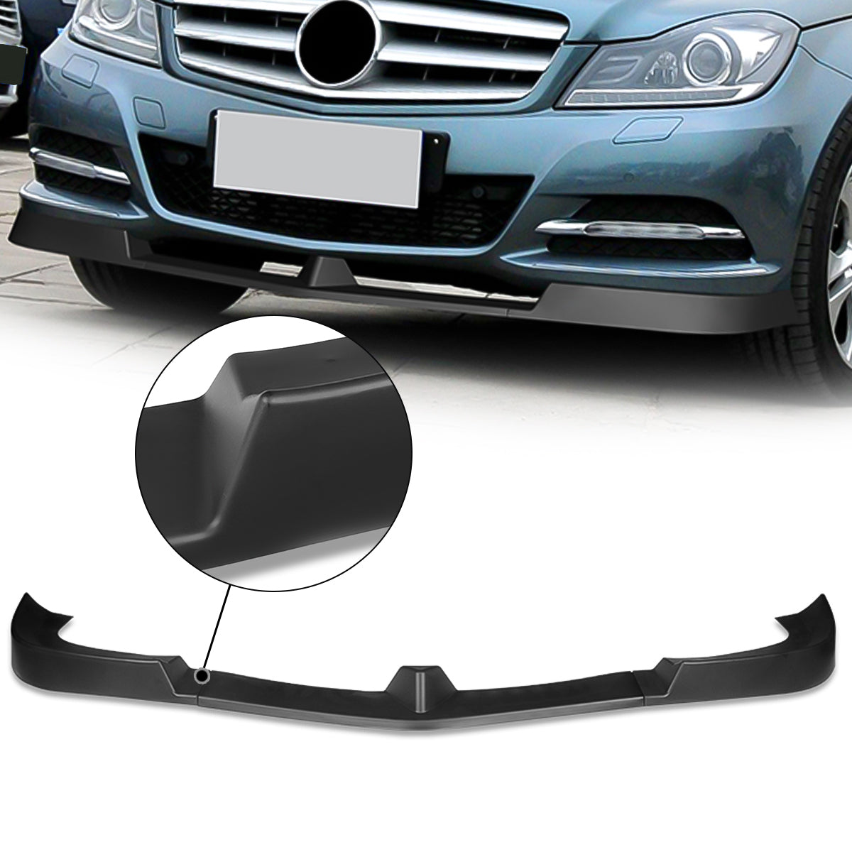GEN PERFORMANCE 12-14 MERCEDES C-CLASS W204 MATTE BLACK FRONT BUMPER LIP