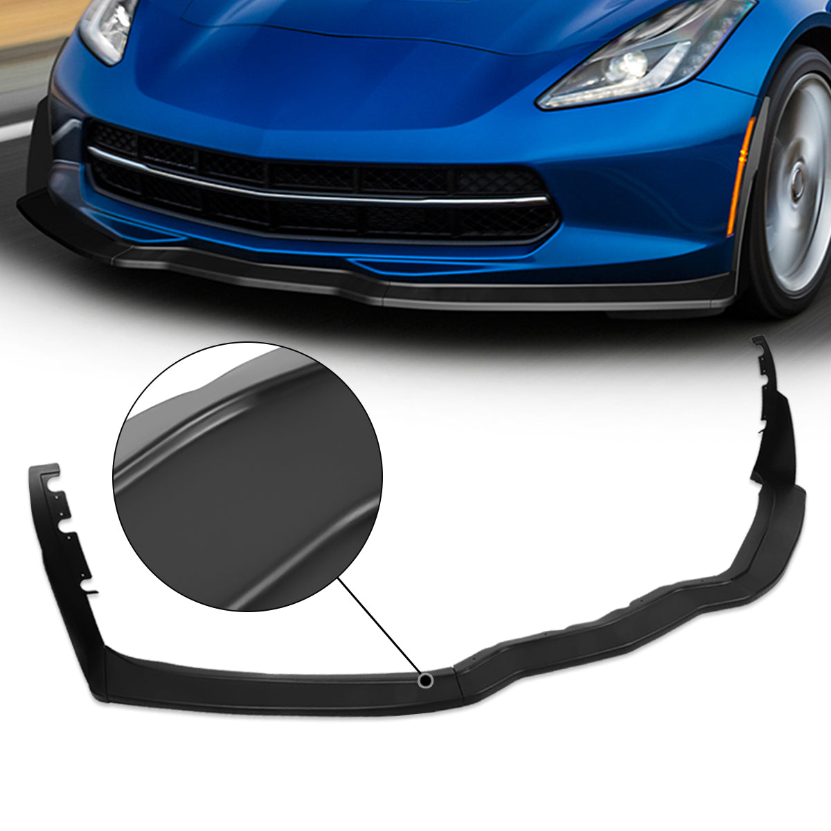 GEN PERFORMANCE 14-19 CHEVY CORVETTE MATTE BLACK FRONT BUMPER LIP