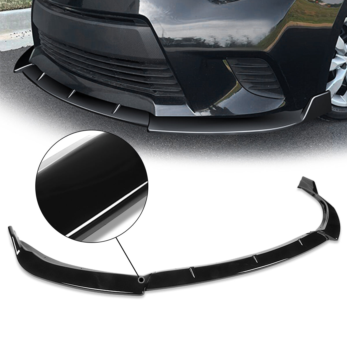 GEN PERFORMAANCE 14-16 TOYOTA COROLLA GLOSS BLACK FRONT BUMPER LIP