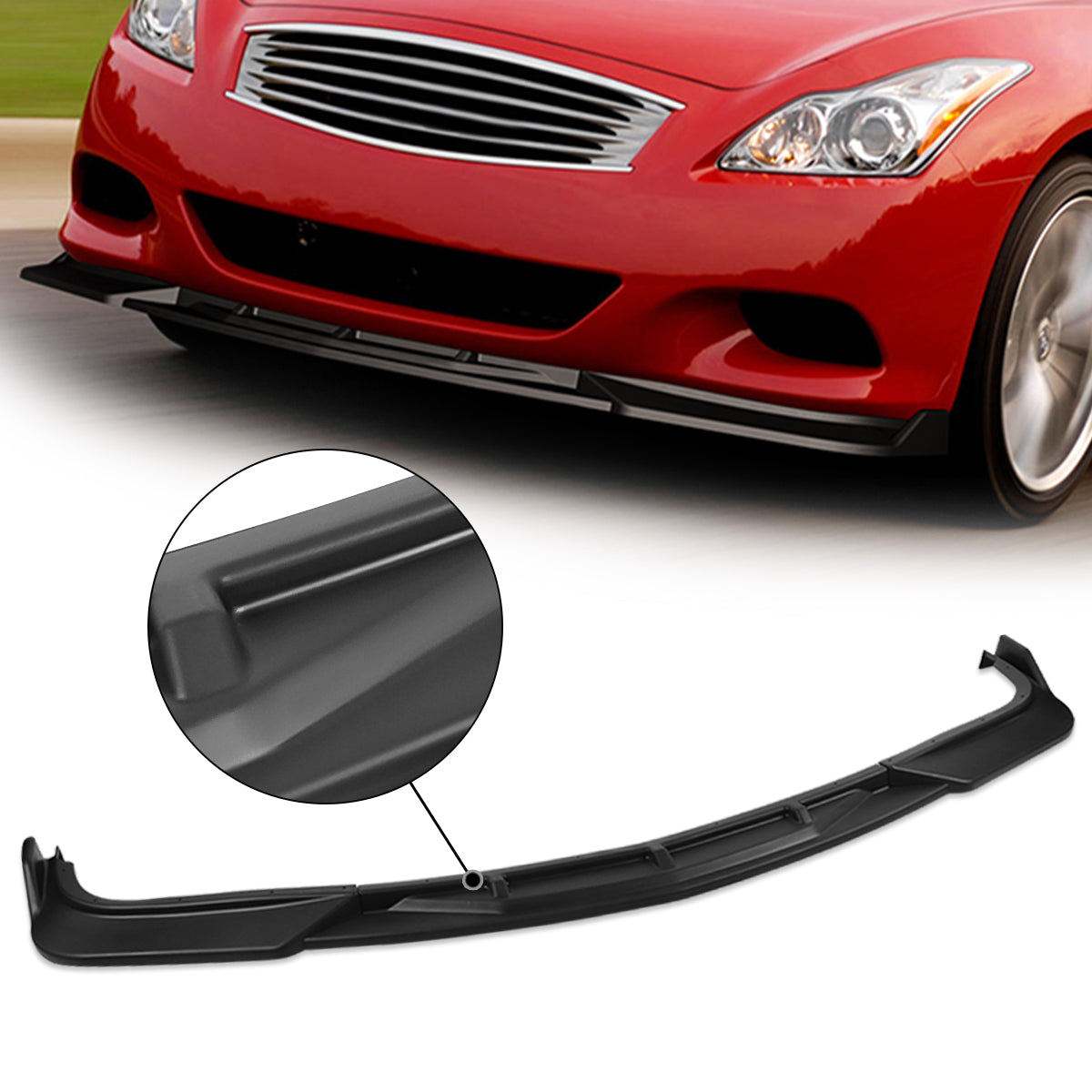GEN PERFORMANCE 08-13 INFINITI G37 COUPE MATTE BLACK FRONT BUMPER LIP