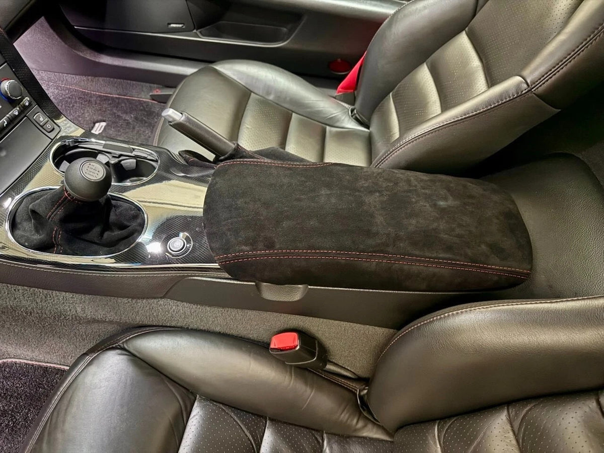 2005 - 2013 Chevy Corvette C6 Genuine Suede & Leather Shift E-brake Boot Set & Slip Over Console Cover
