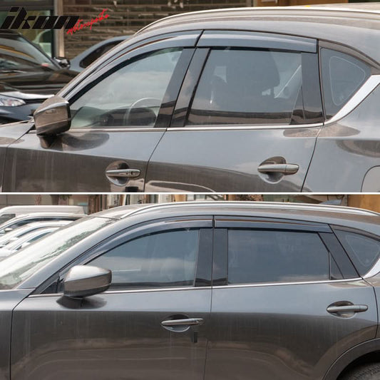 2017-2025 Mazda CX5 Slim Style Smoke Tinted Window Visor Polycarbonate