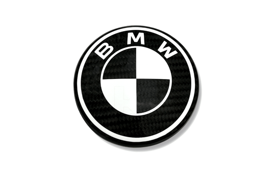 BMW Roundel Emblem Covers - Full Carbon Fiber Black and White Style