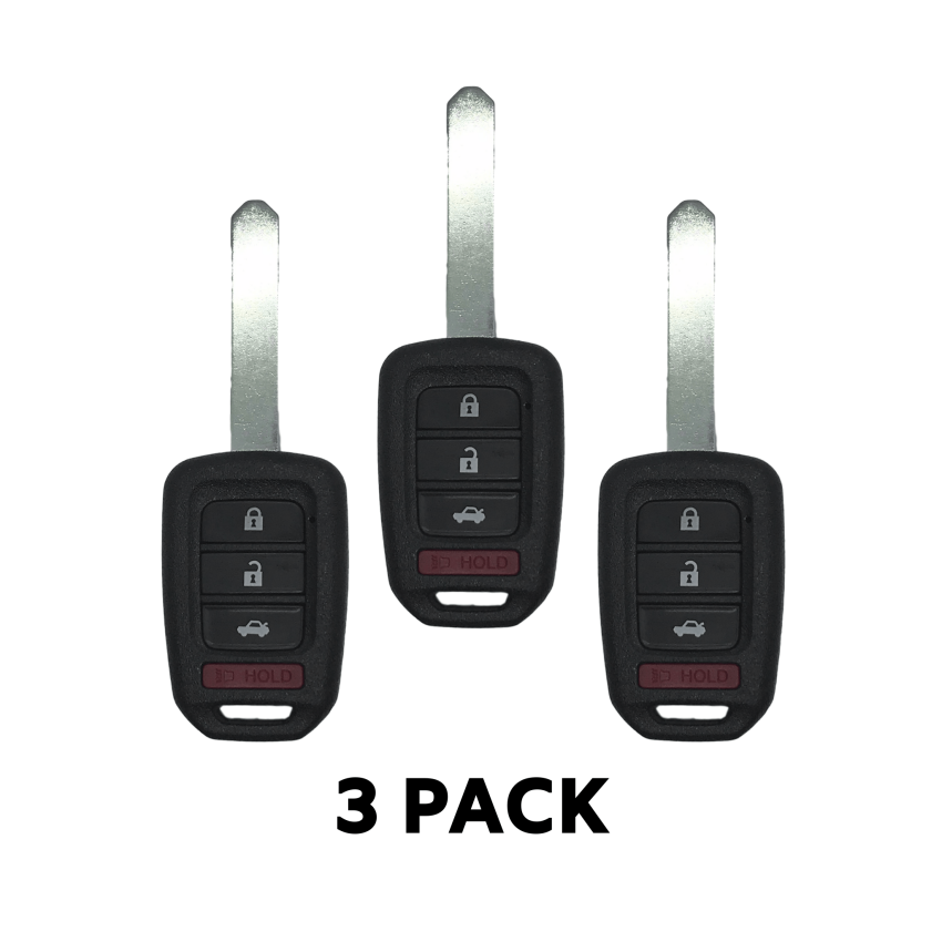 Honda Accord Civic 2013-2015 4 Button Remote Head Key for FCC: MLBHLIK6-1T (3 Pack)