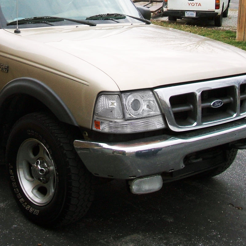 1998-2000 Ford Ranger Corner Parking Turn Signal Lights (Chrome Housing/Clear Lens)