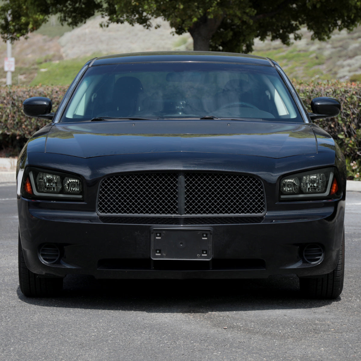2006-2010 Dodge Charger Switchback Sequential LED Bar Factory Style Headlights (Matte Black Housing/Smoked Lens)