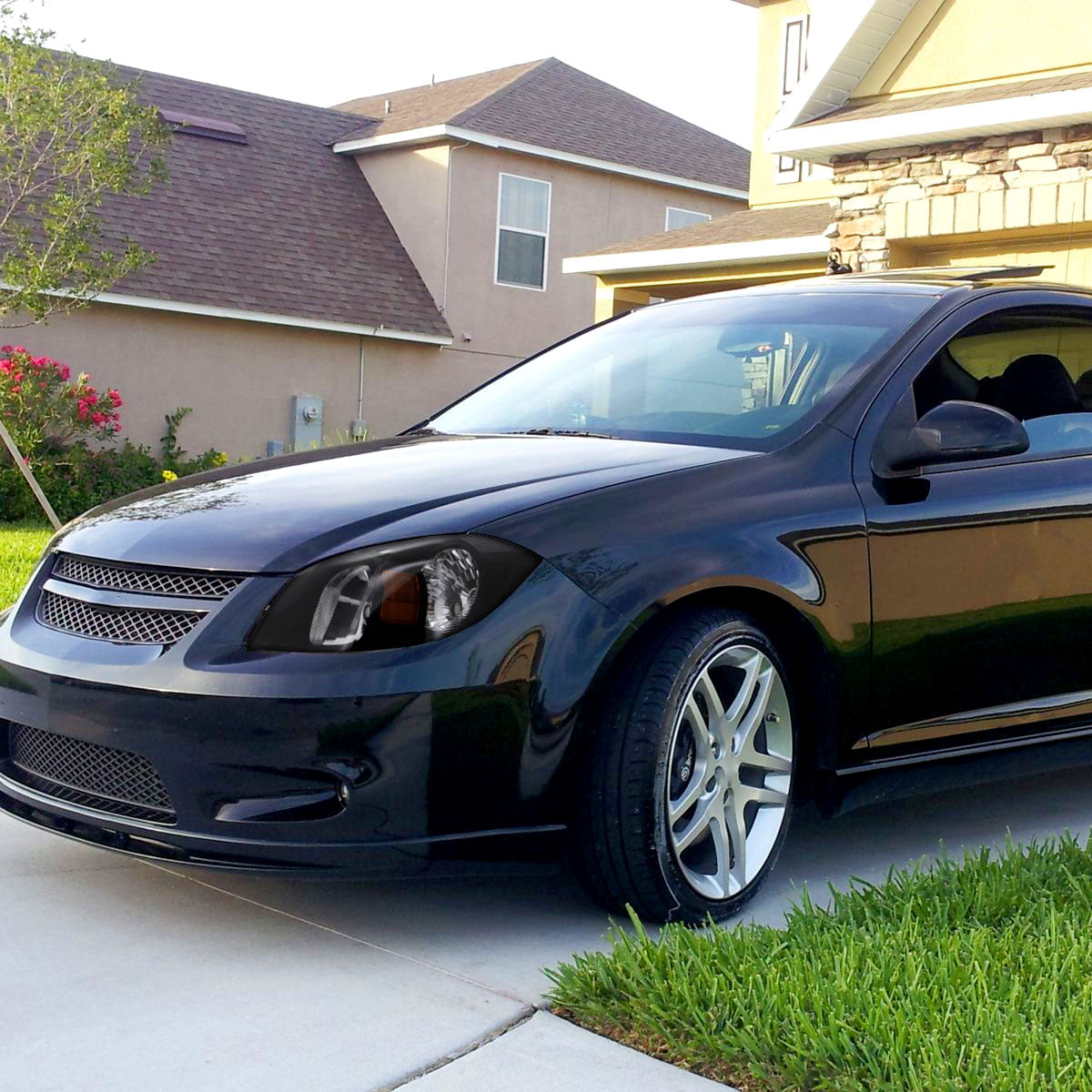 2005-2010 Chevrolet Cobalt Pontiac Pursuit/G5 Factory Style Crystal Headlights (Matte Black Housing/Clear Lens)