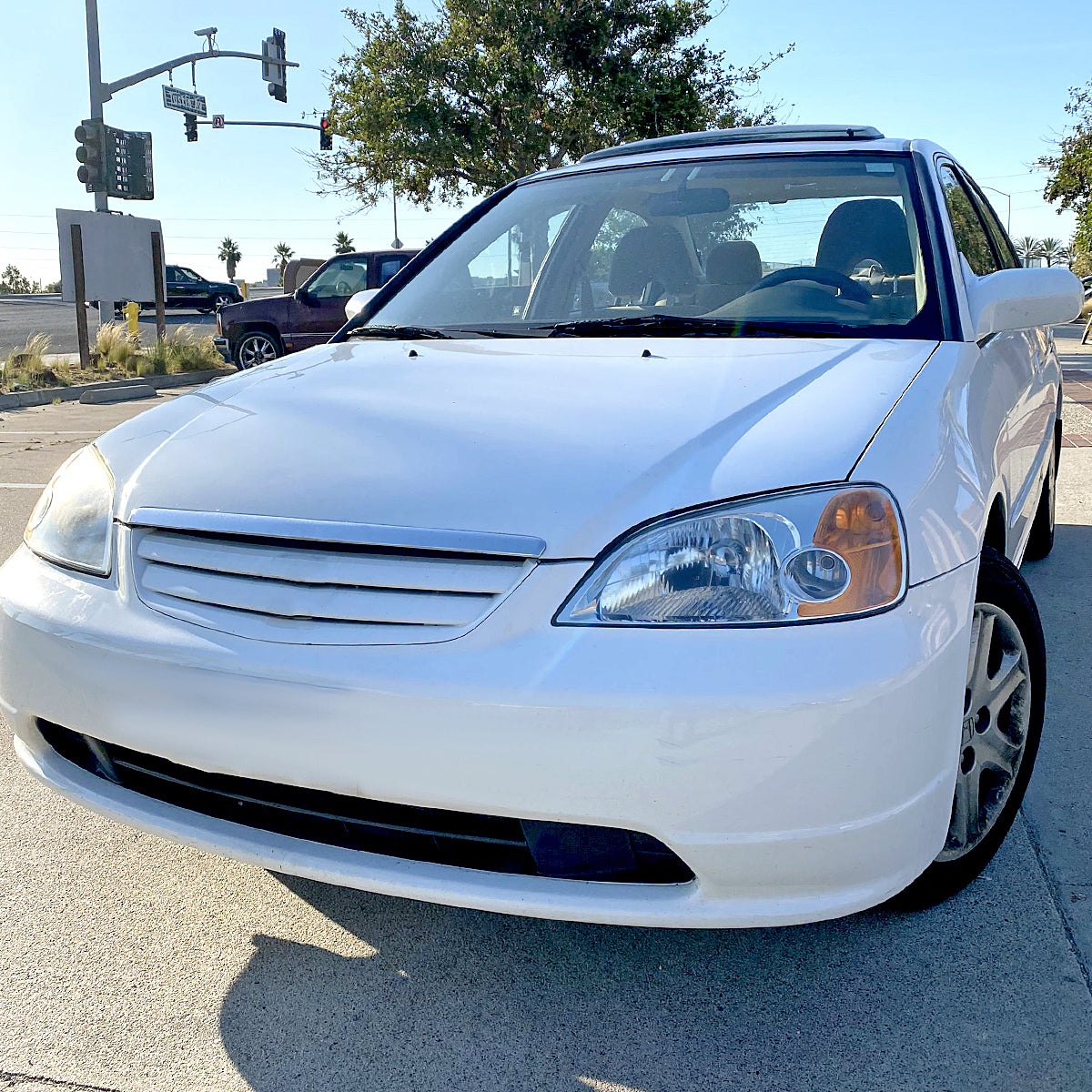 2001-2003 Honda Civic Factory Style Headlights (Chrome Housing/Clear Lens)