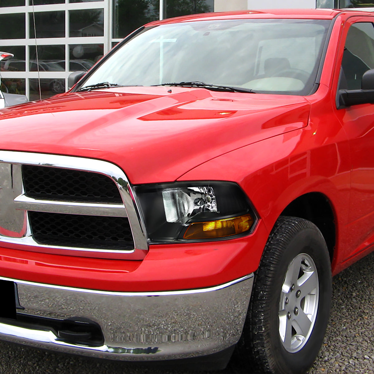 2009-2018 Dodge RAM 1500 / 2019-2021 RAM Classic / 2010-2018 RAM 2500 3500 Factory Dual Style Headlights (Matte Black Housing/Clear Lens)