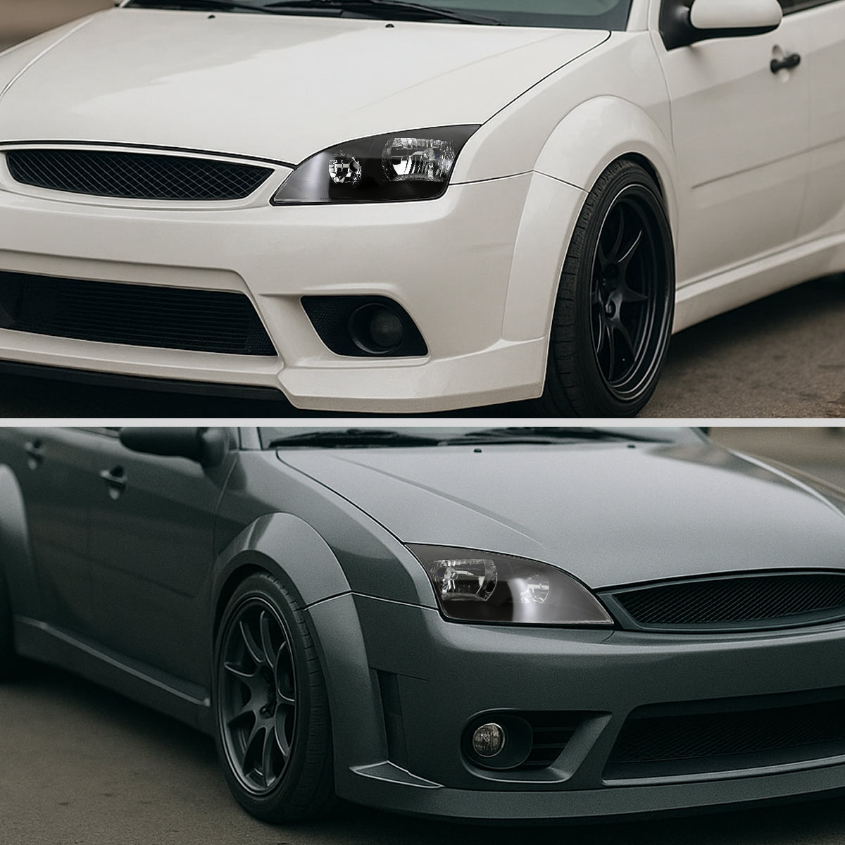 2005-2007 Ford Focus Factory Style Headlights (Matte Black Housing/Clear Lens)