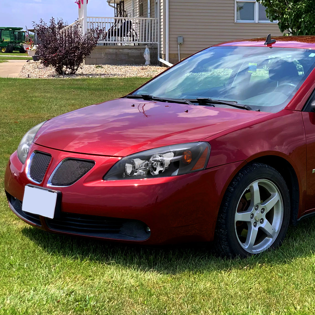 2005-2010 Pontiac G6 Factory Style Headlights w/ Amber Reflectors (Matte Black Housing/Clear Lens)
