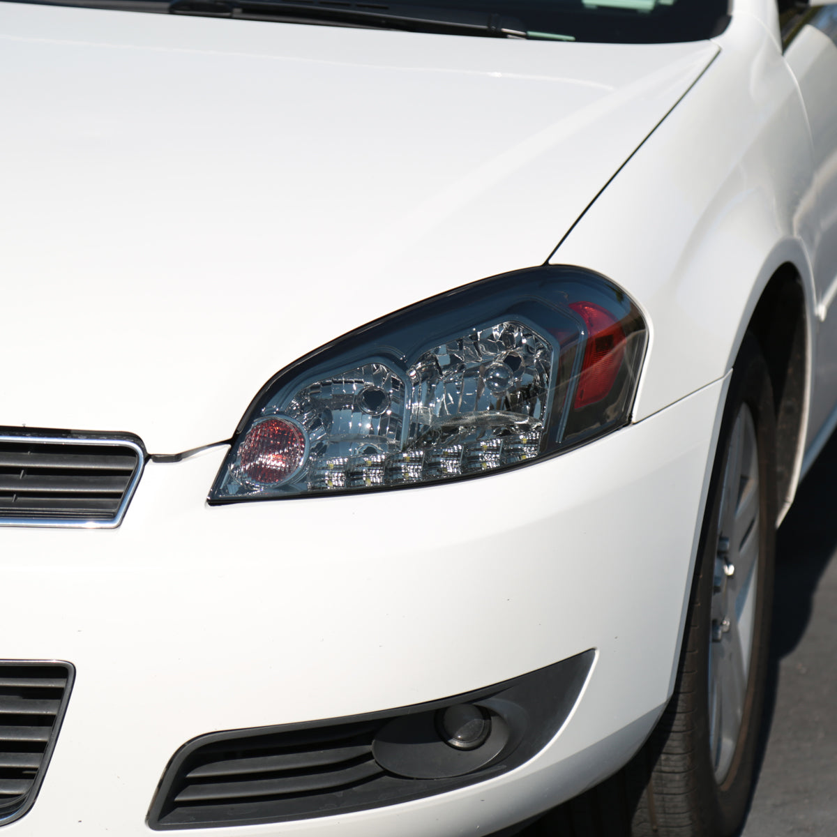 2006-2013 Chevrolet Impala / 2014-2015 Impala Limited / 2006-2007 Monte Carlo Factory Style Crystal Headlights w/ SMD LED Light Strip (Chrome Housing/Smoked Lens)