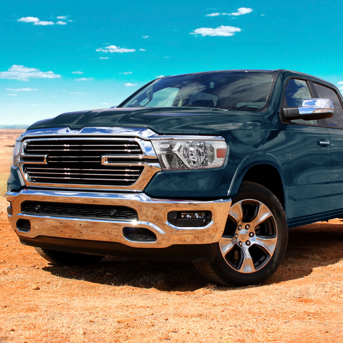 2019-2024 Dodge RAM 1500 Factory Style Headlights with Amber Reflectors (Chrome Housing/Clear Lens)