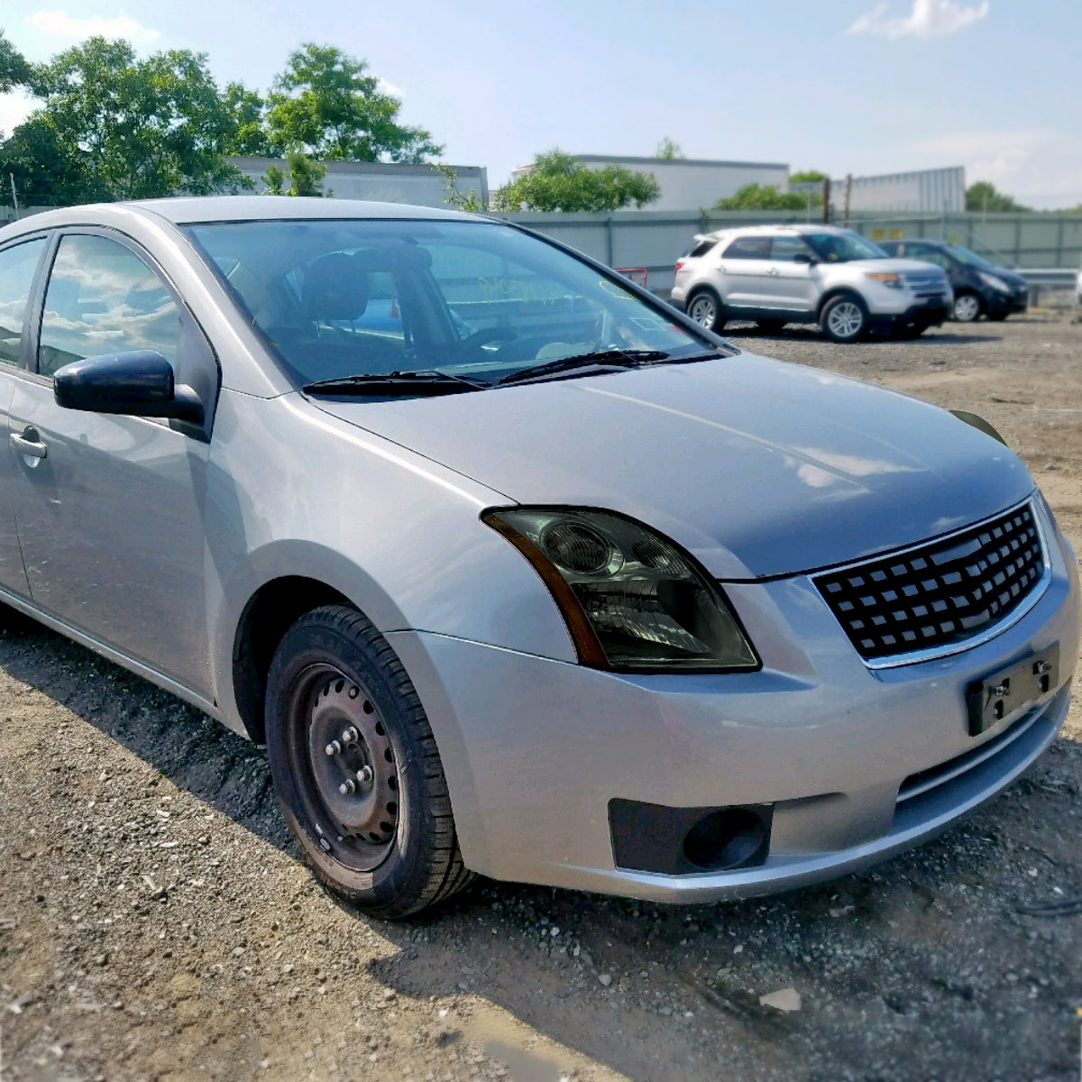 2007-2009 Nissan Sentra Factory Style Headlights with Amber Reflector (Chrome Housing/Smoked Lens)