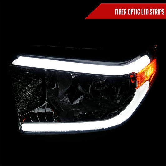 2014-2021 Toyota Tundra LED Bar Factory Style Headlights (Chrome Housing/Smoked Lens)