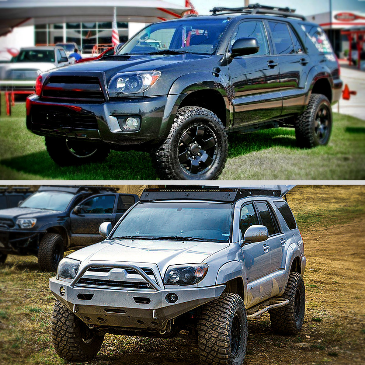 2006-2009 Toyota 4Runner SR5 Limited Projector Style Headlights (Matte Black Housing/Clear Lens)