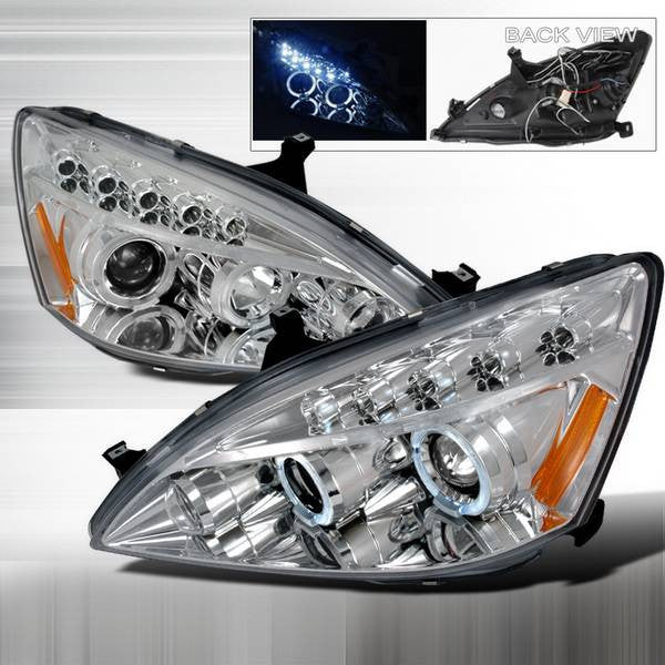 Spec-D 03-07 Honda Accord Halo Projector Headlights Chrome