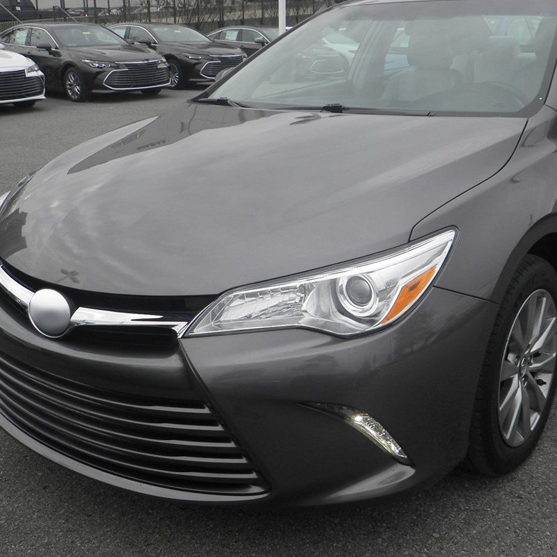 2015-2017 Toyota Camry Projector Headlights w/ Amber Reflectors (Chrome Housing/Clear Lens)