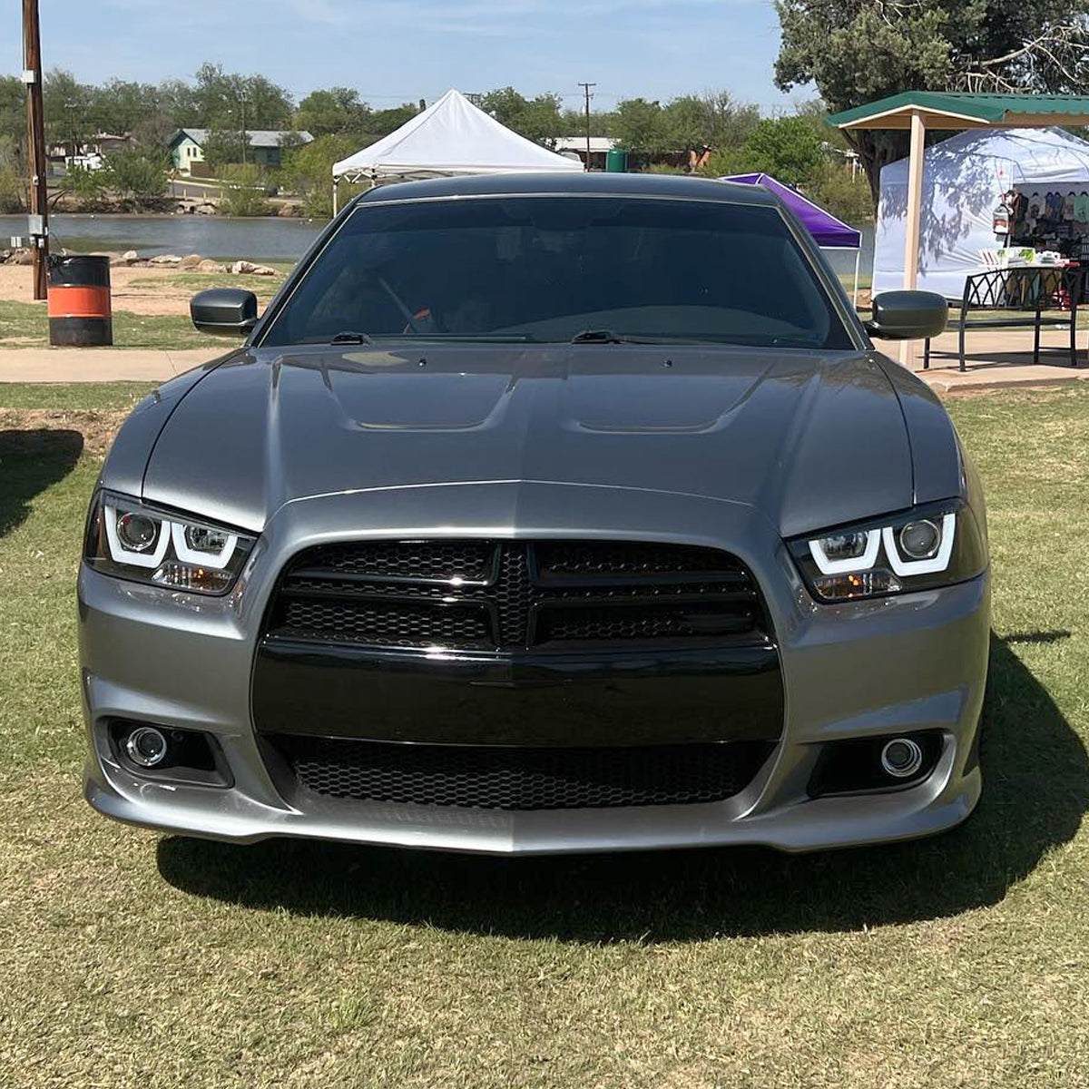 2011-2014 Dodge Charger Dual Halo Projector Headlights (Matte Black Housing/Clear Lens)