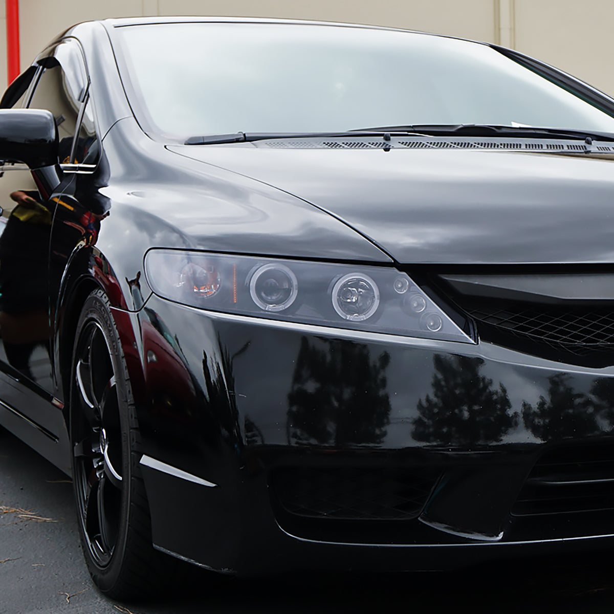 2006-2011 Honda Civic Sedan Dual Halo Projector Headlights (Glossy Black Housing/Smoked Lens)