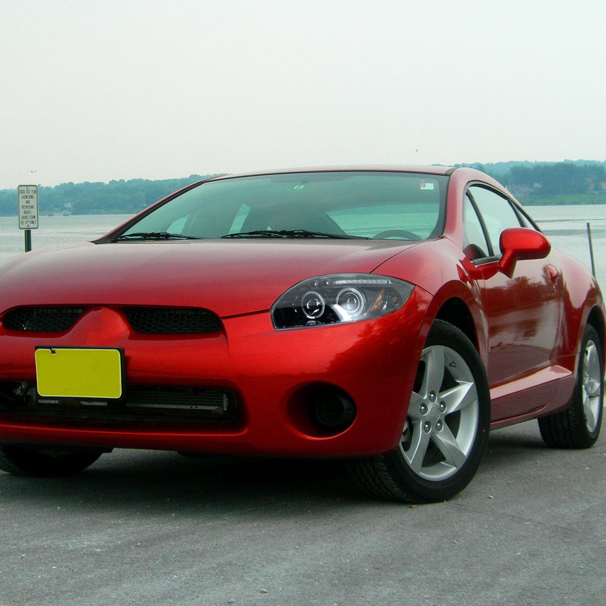 2006-2012 Mitsubishi Eclipse Dual Halo Projector Headlights (Jet Black Housing/Clear Lens)