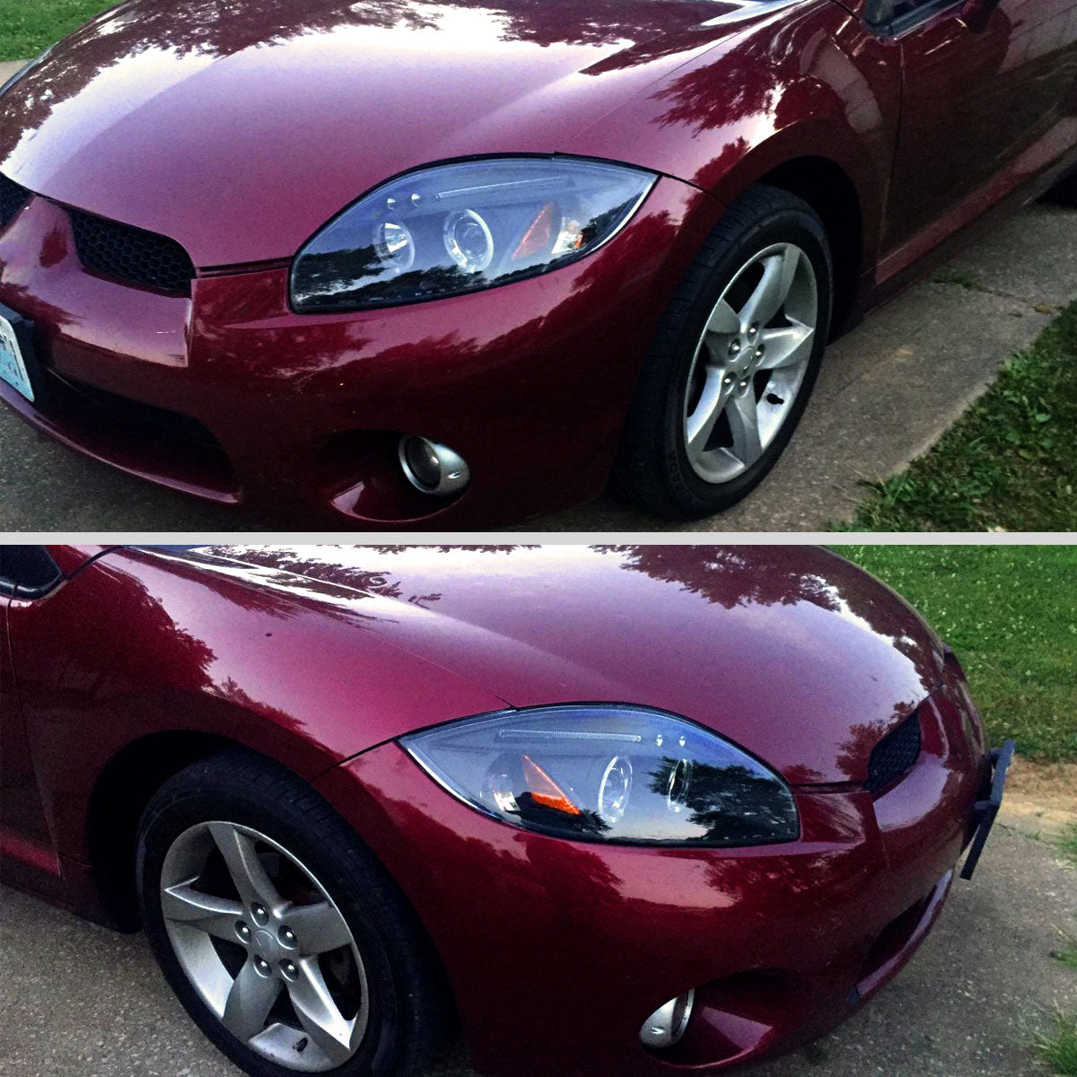 2006-2012 Mitsubishi Eclipse Dual Halo Projector Headlights (Matte Black Housing/Clear Lens)