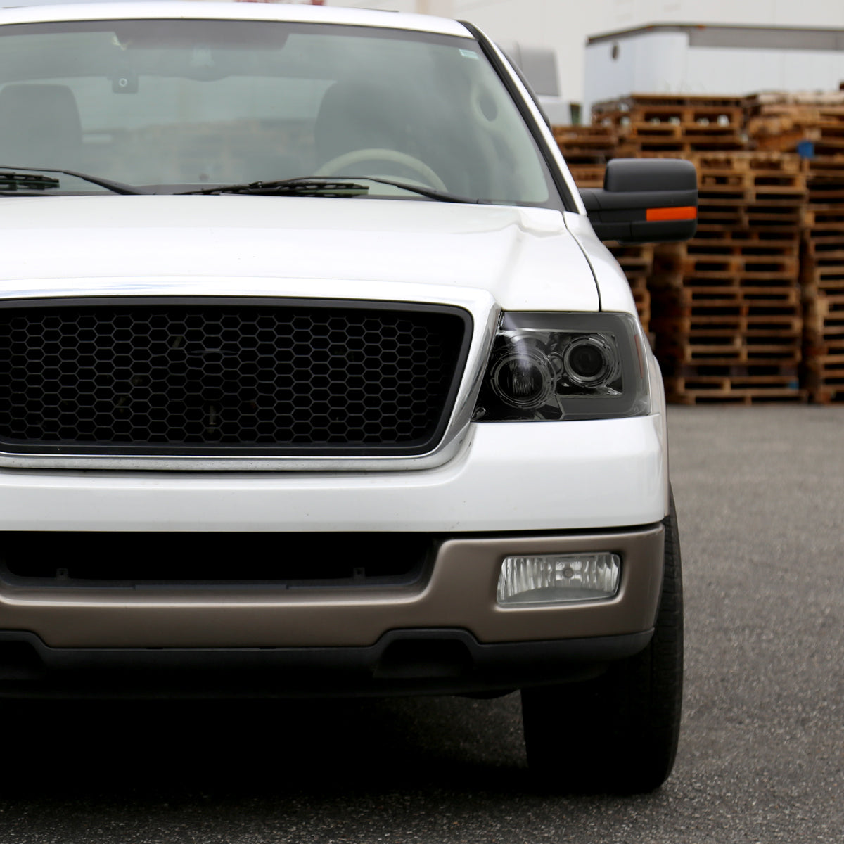 2004-2008 Ford F-150/ 2006-2008 Lincoln Mark LT Switchback Sequential LED C-Bar Projector Headlights (Chrome Housing/Smoked Lens)