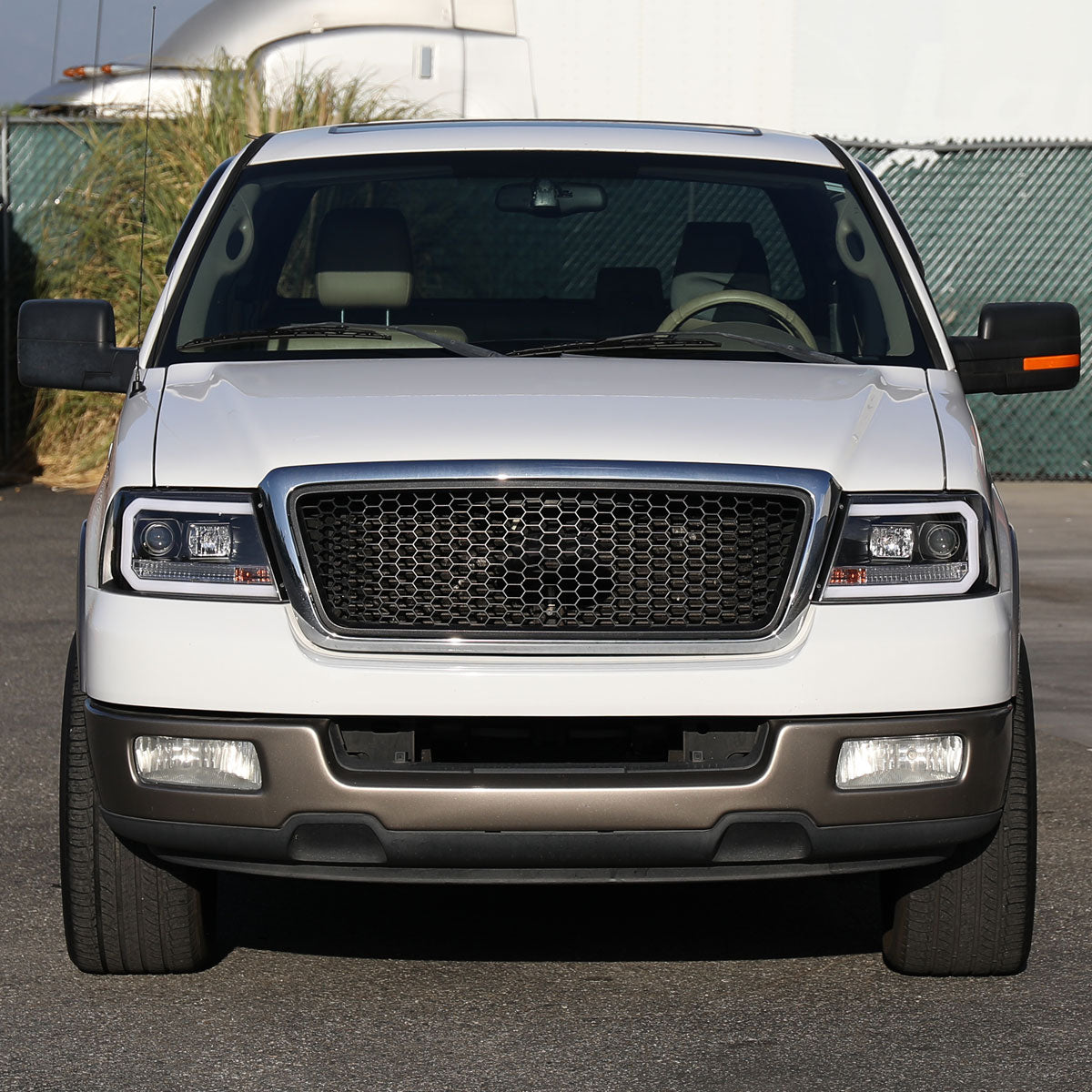 2004-2008 Ford F-150/ 2006-2008 Lincoln Mark LT LED C-Bar Projector Headlights (Matte Black Housing/Clear Lens)