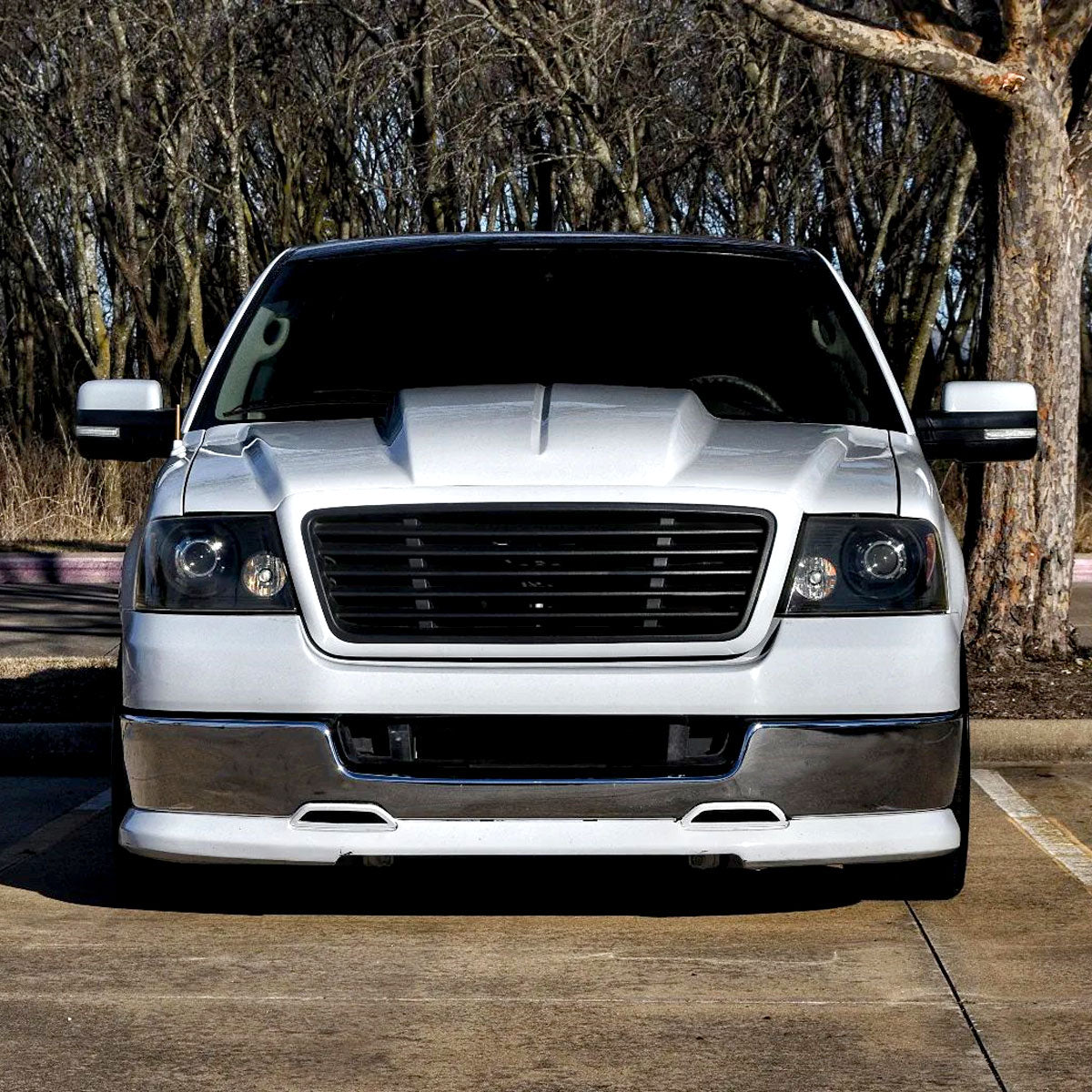 2004-2008 Ford F-150/ 2006-2008 Lincoln Mark LT Projector Headlights w/ Amber Reflectors (Matte Black Housing/Clear Lens)