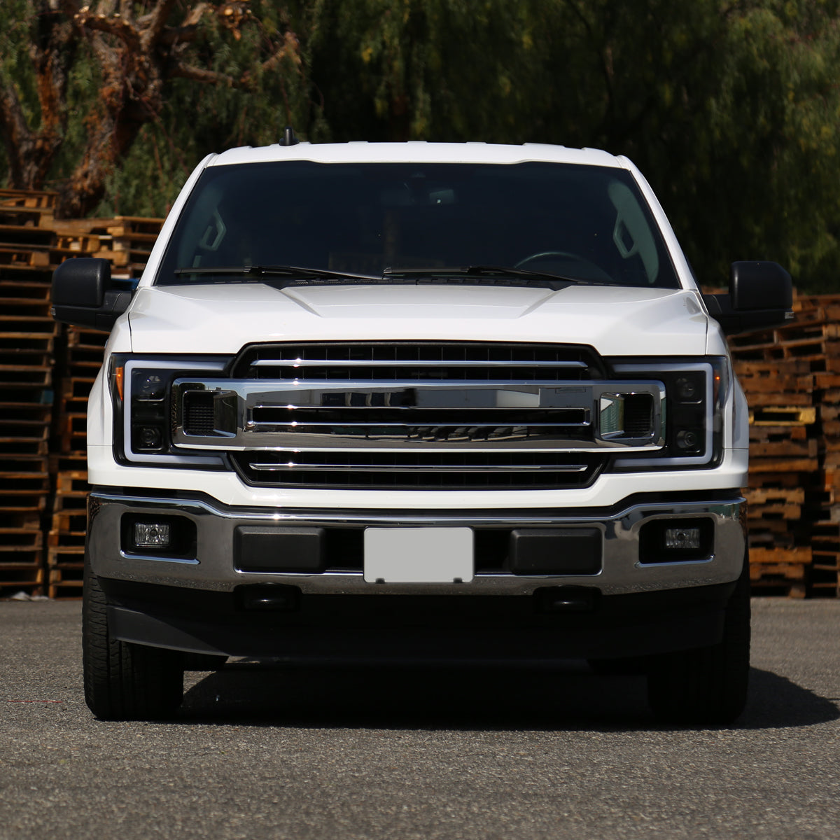 2018-2020 Ford F-150 LED C-Bar Projector Headlights w/ Switchback Sequential Turn Signal Lights (Matte Black Housing / Clear Lens)