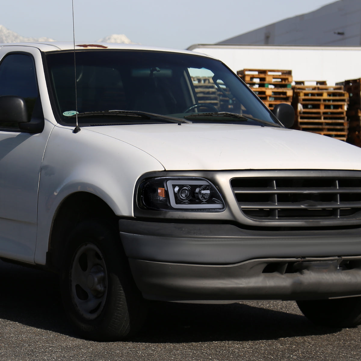 1997-2004 Ford F-150 / 1997-2002 Expedition LED C-Bar Projector Headlights (Glossy Black Housing/Smoked Lens)