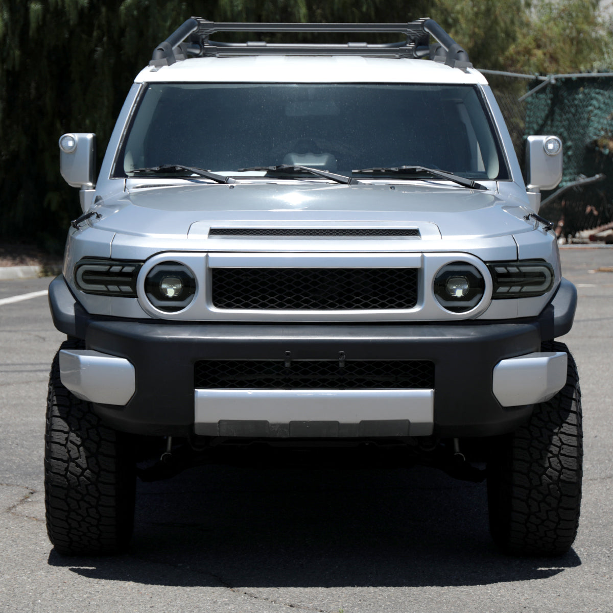 2007-2014 Toyota FJ Cruiser Switchback Sequential Turn Signal Animated LED Bar Projector Headlights (Matte Black Housing/Smoked Lens)