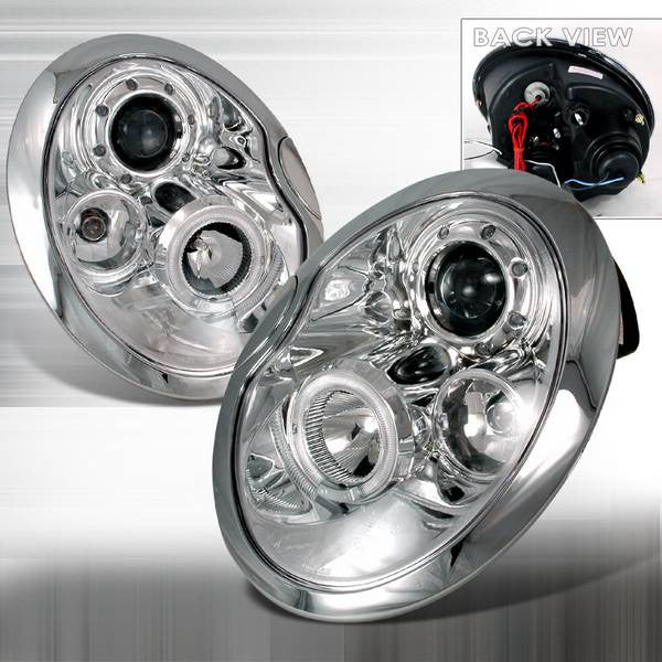 Spec-D 02-06 Mini Cooper Halo Projector Headlights Chrome