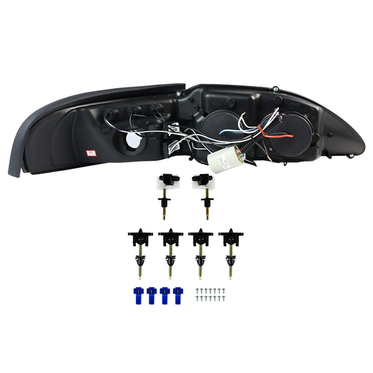 Spec-D 94-98 Ford Mustang Halo Projector Headlights Chrome