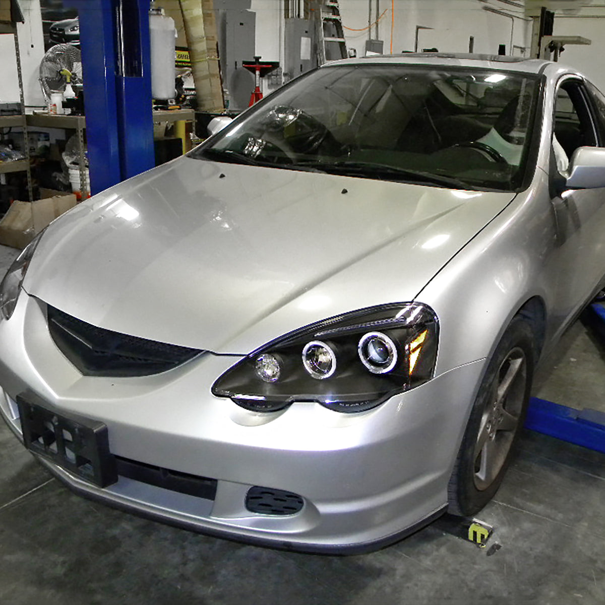 2002-2004 Acura RSX Dual Halo Projector Headlights (Matte Black Housing/Clear Lens)