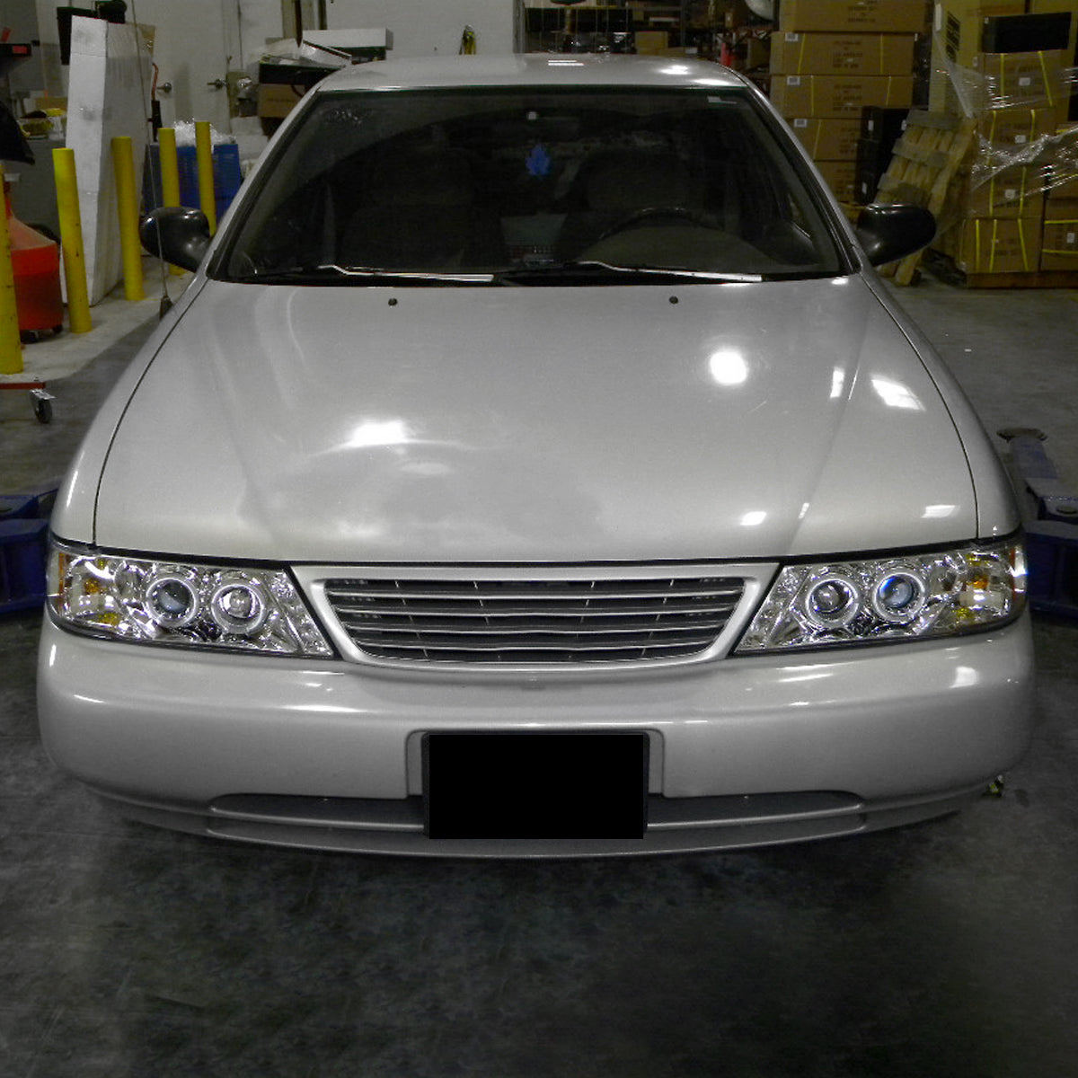1995-1999 Nissan Sentra/200SX Dual Halo Projector Headlights (Chrome Housing/Clear Lens)